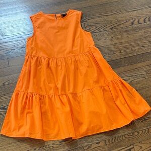 Who What Wear Vibrant Orange cotton Sleeveless tiered Dress, xS